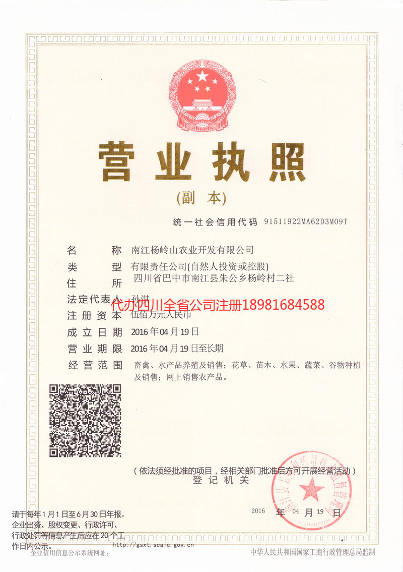 儋州儋州杨岭山农业开发有限公司